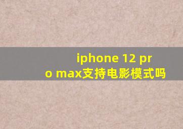 iphone 12 pro max支持电影模式吗